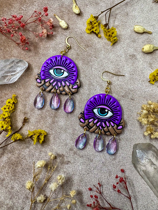 Purple Crystal (Eye)Ball Earrings