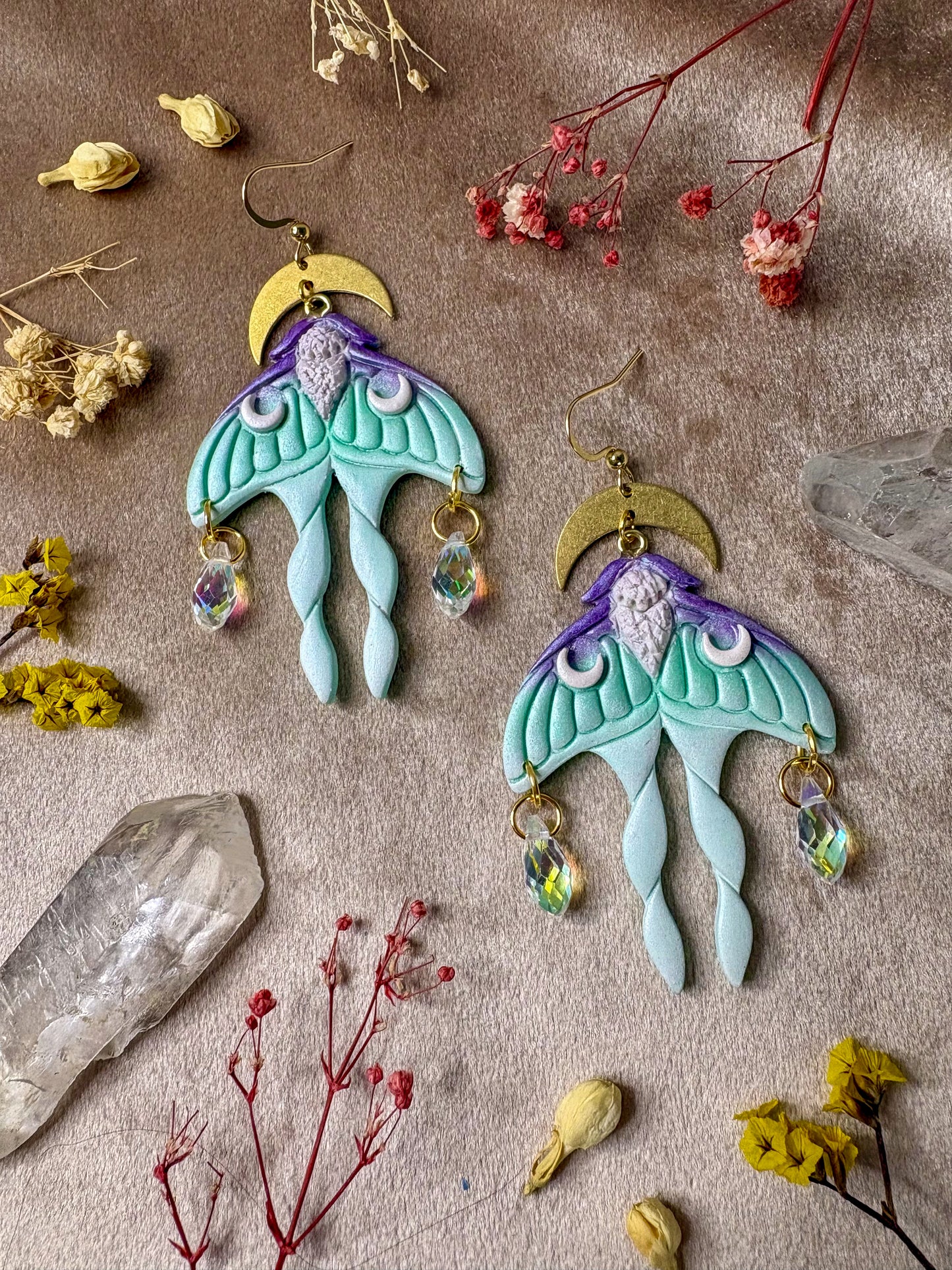Luna Moth Sparkle Earrings