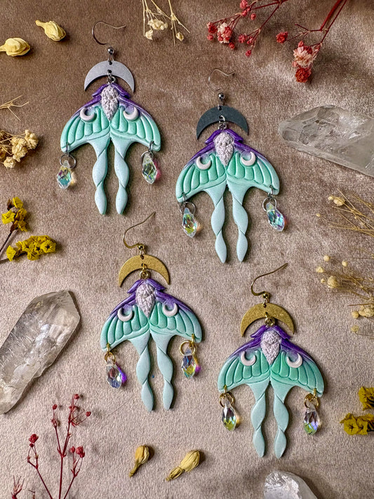 Luna Moth Sparkle Earrings
