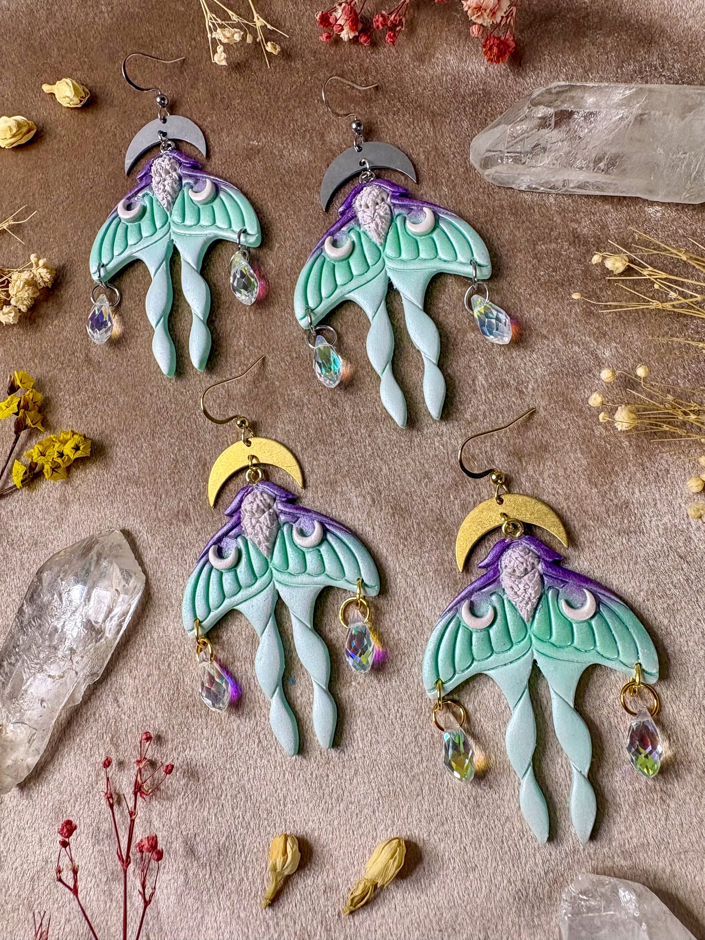 Luna Moth Sparkle Earrings