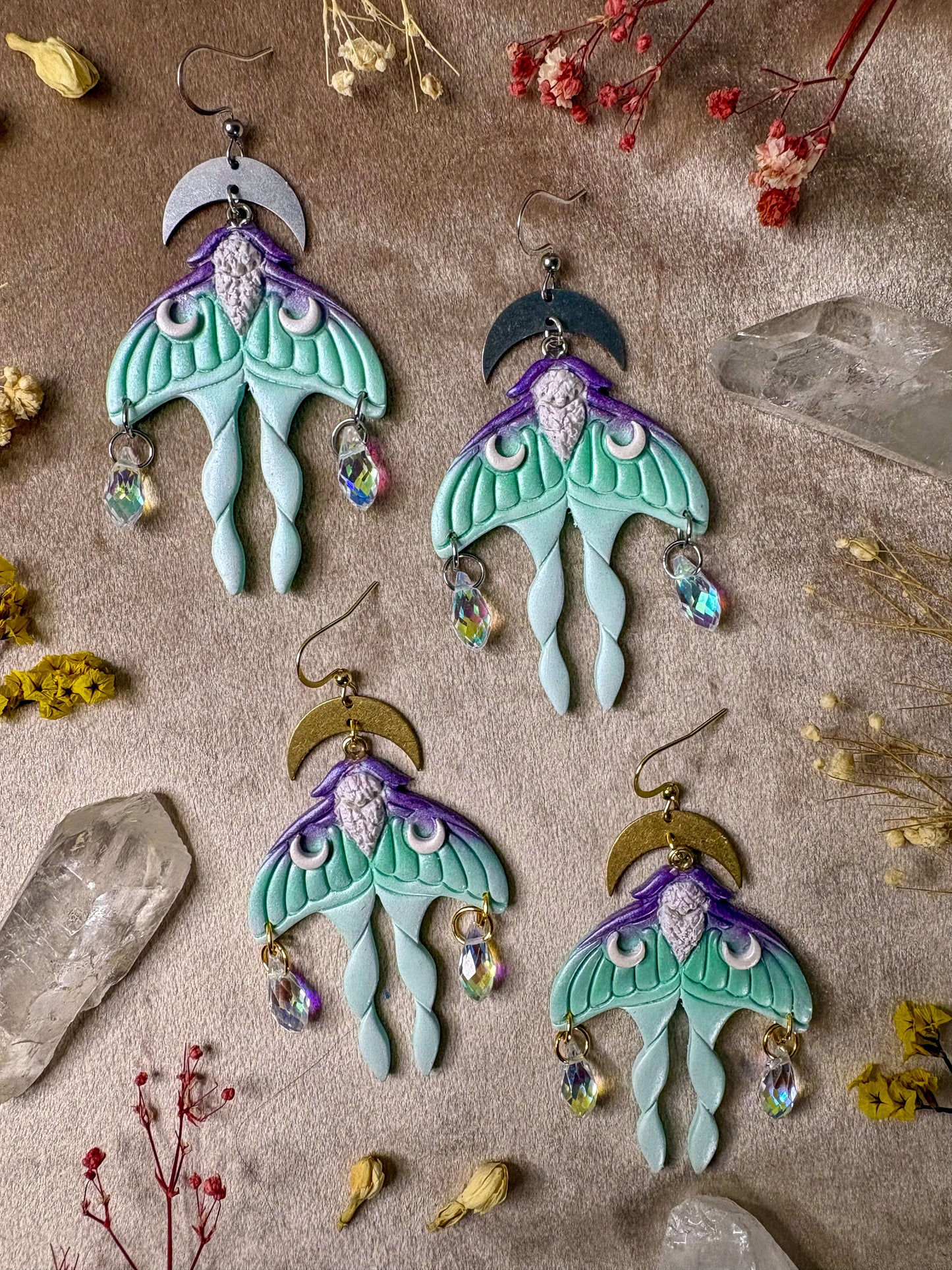 Luna Moth Sparkle Earrings