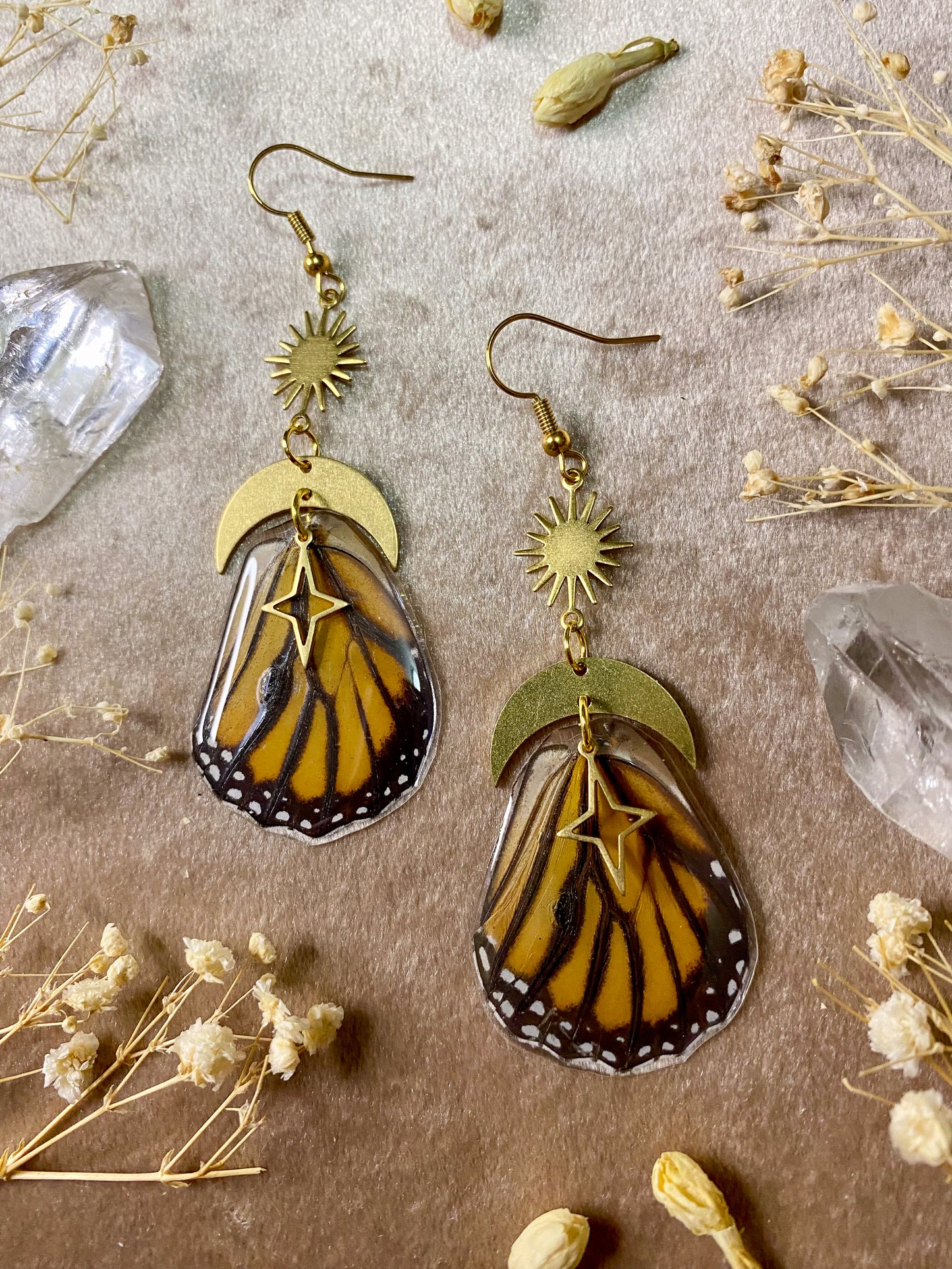 Monarch Butterfly Earrings (Bottom Wings)