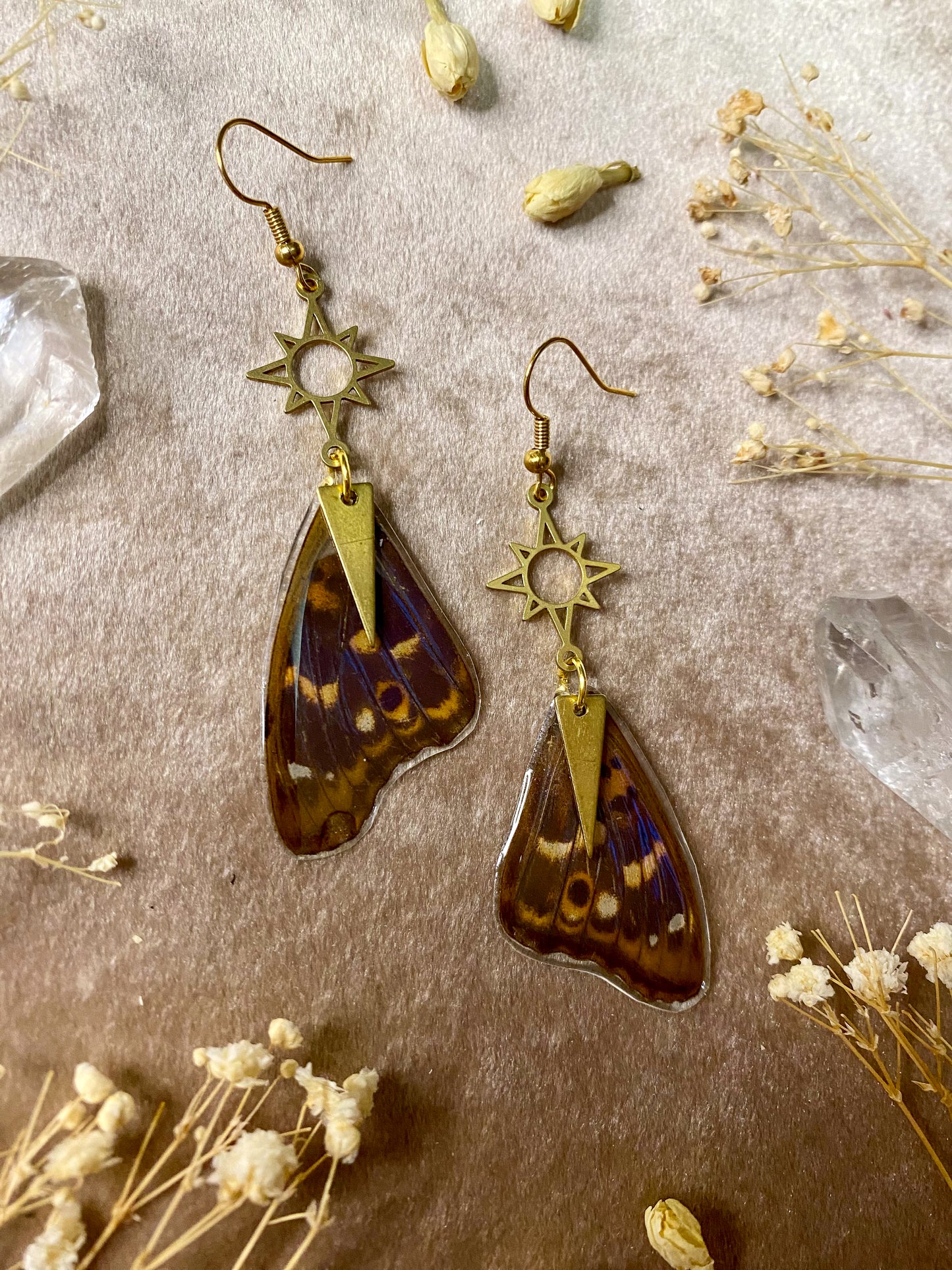 Purple Emperor Butterfly Earrings