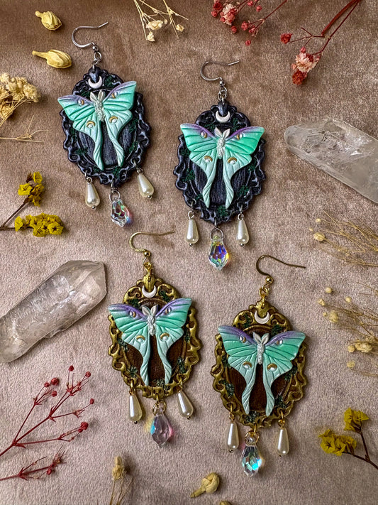 Luna Moth Frame Earrings