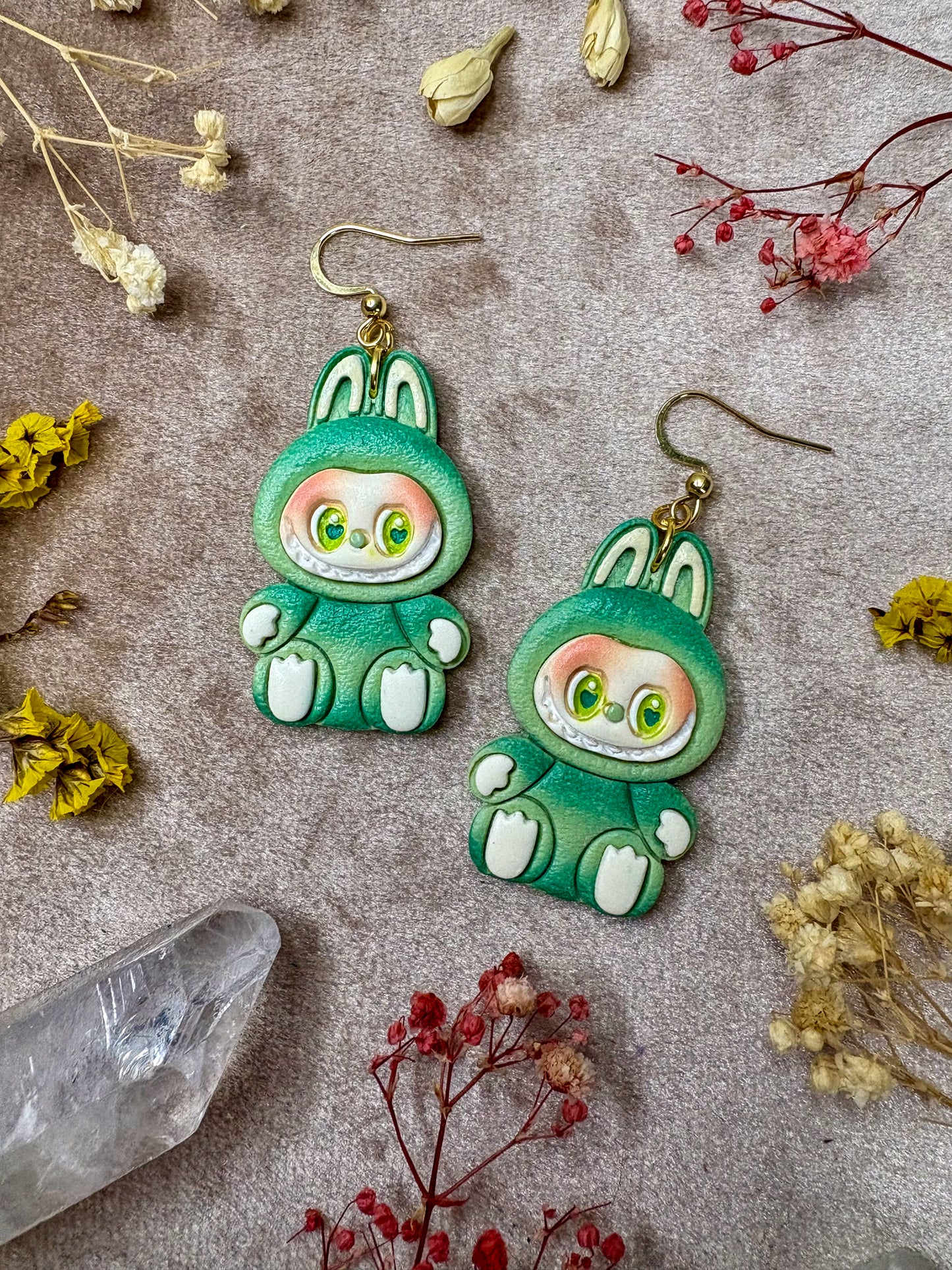 Creepy Bunny Earrings (Gold)