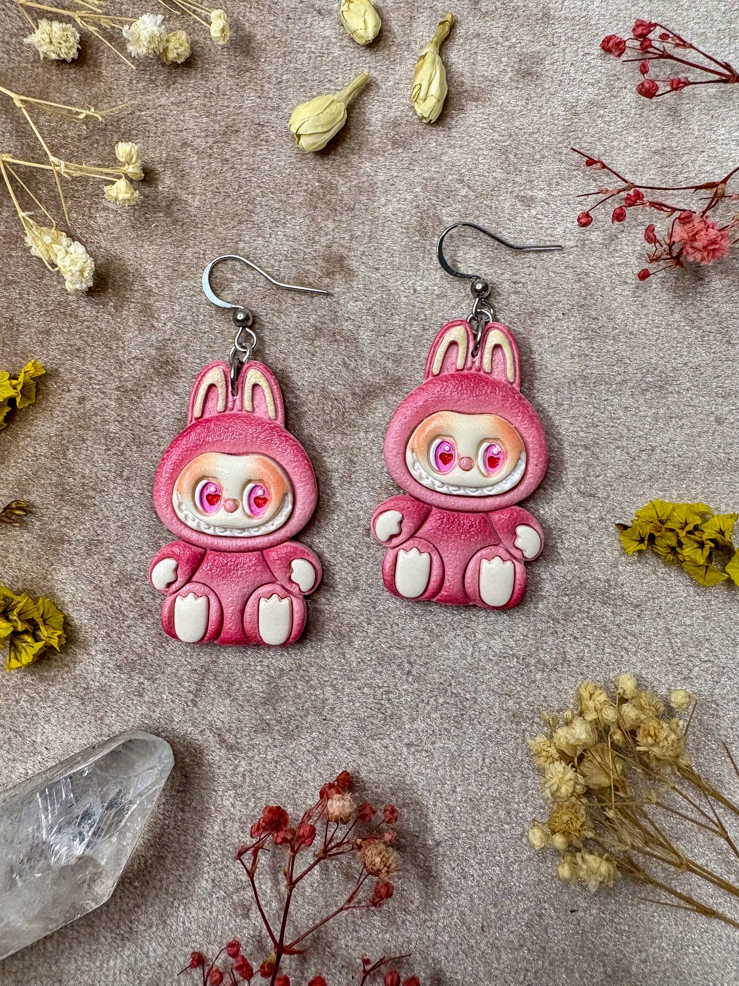 Creepy Bunny Earrings (Silver)