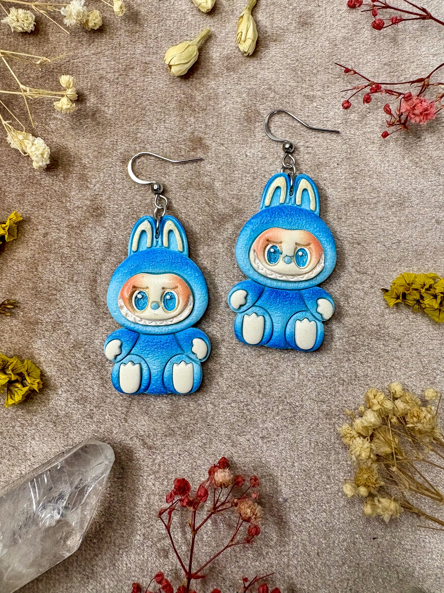 Creepy Bunny Earrings (Silver)