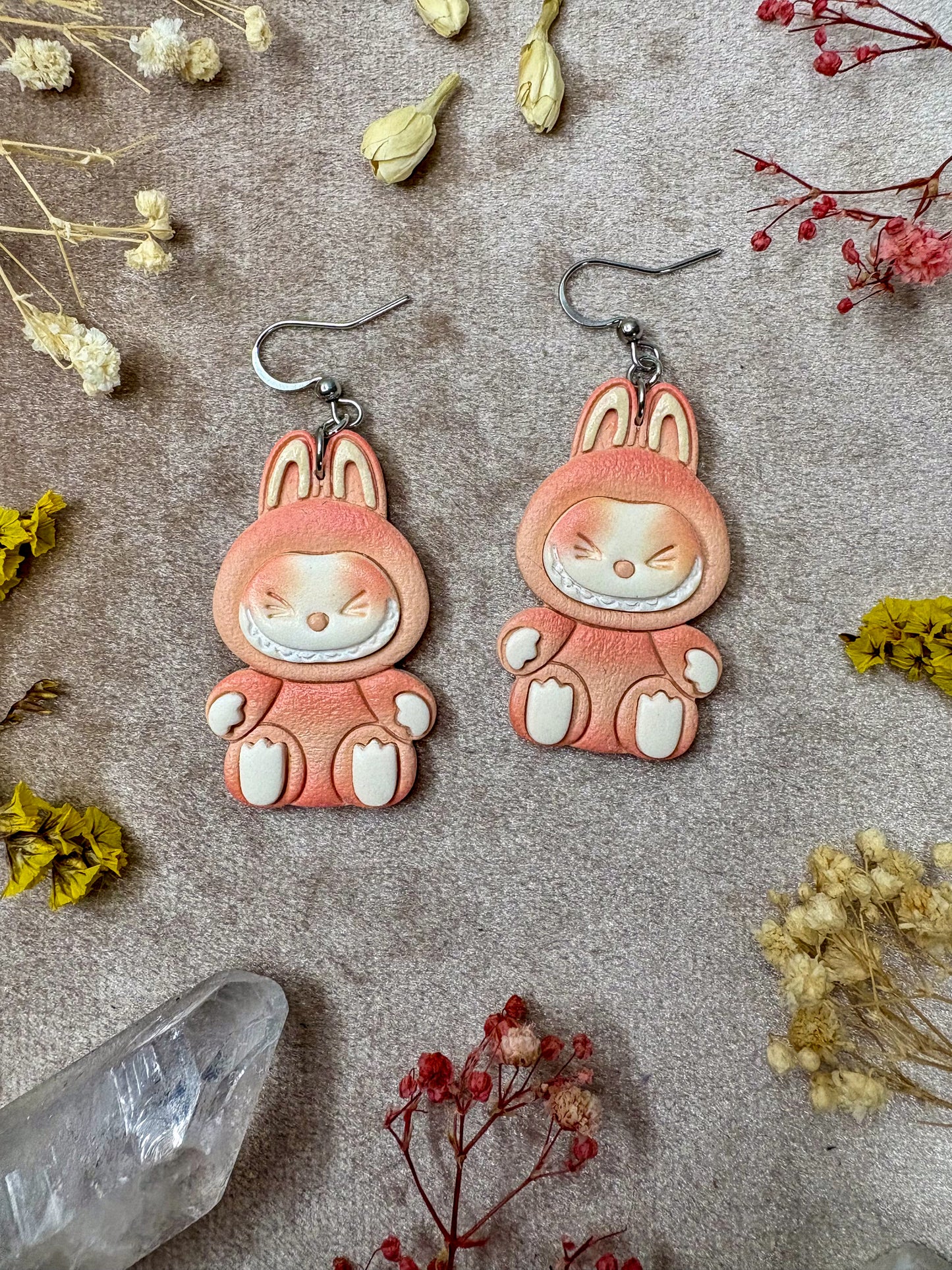 Creepy Bunny Earrings (Silver)