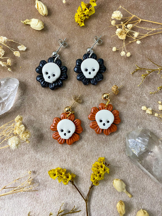 Skull Flower Midi Earrings