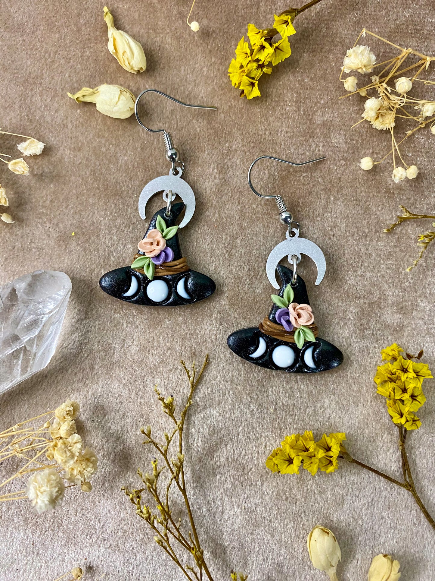 Floral Witch Hat Midi Earrings