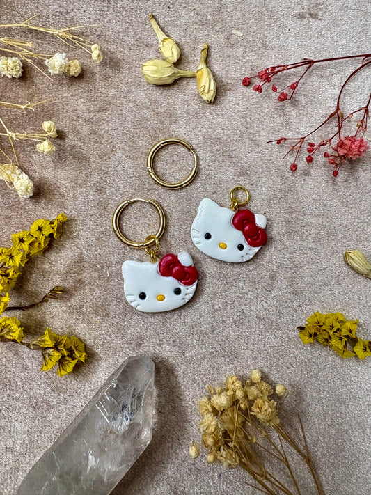 Cat with Bow Charm