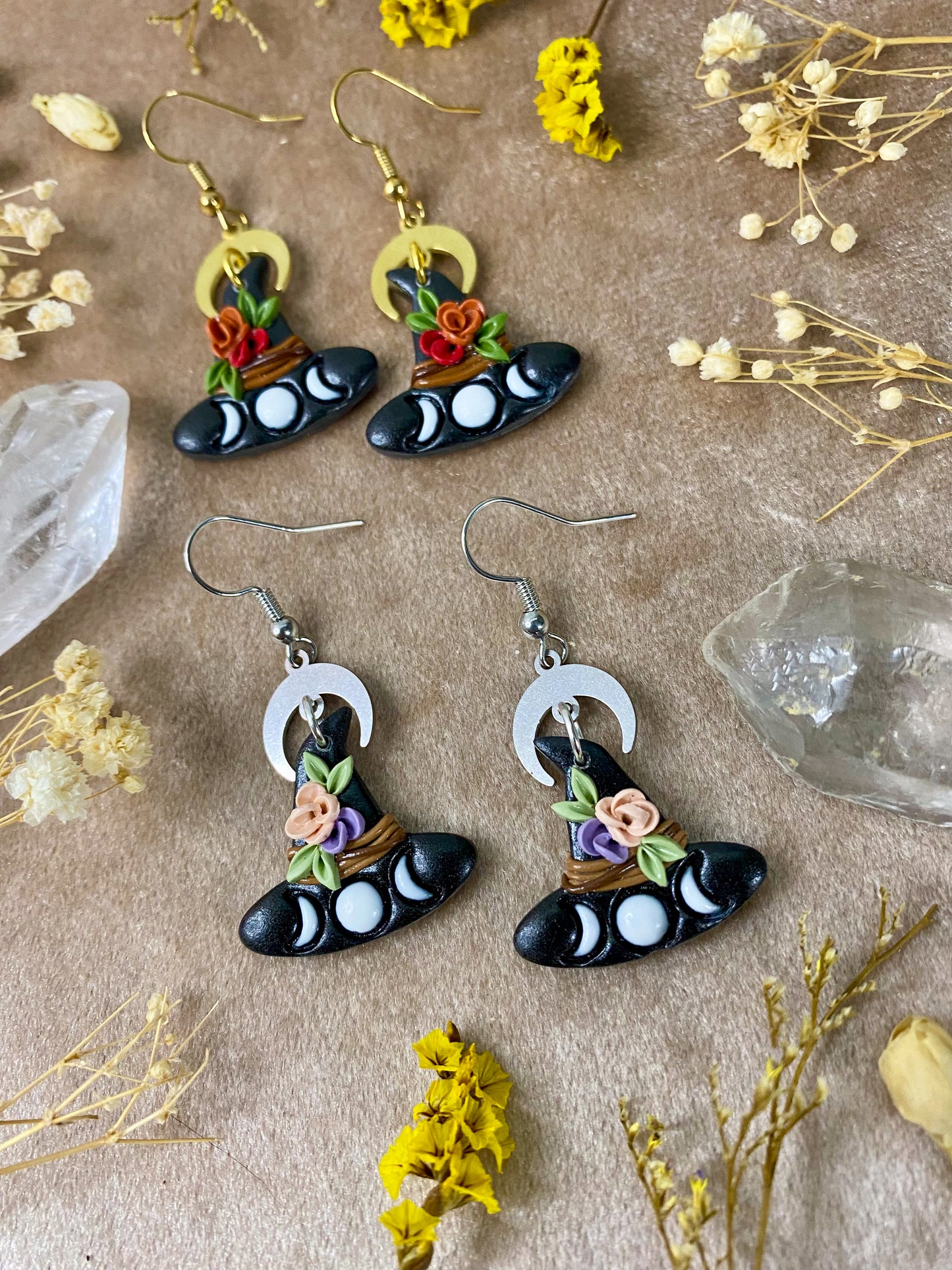 Floral Witch Hat Midi Earrings