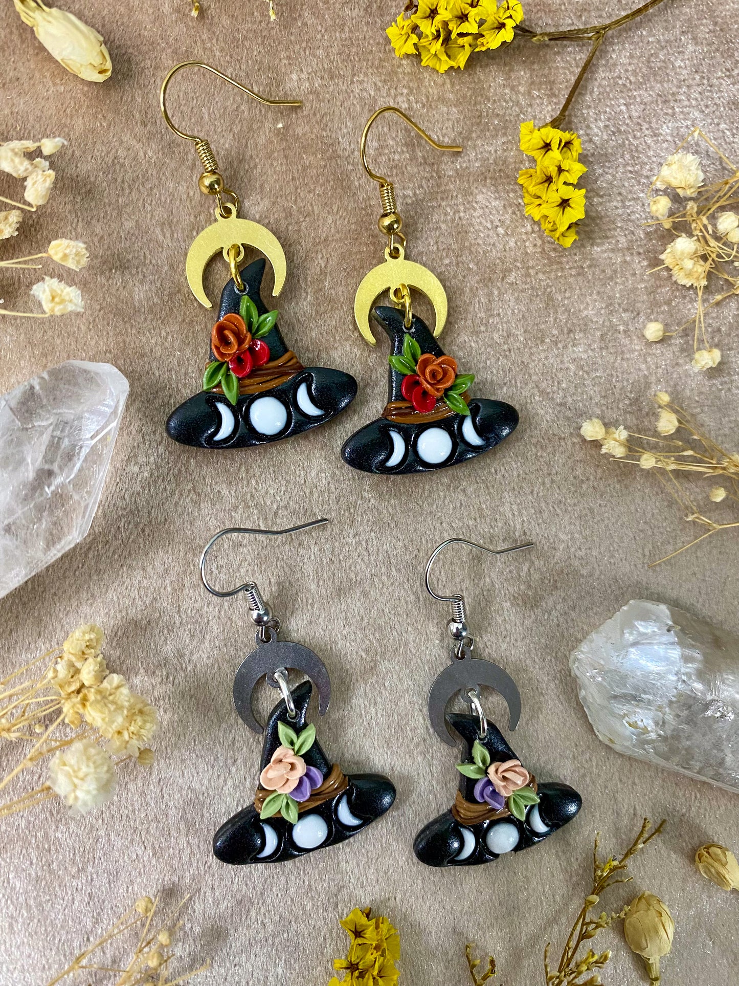 Floral Witch Hat Midi Earrings