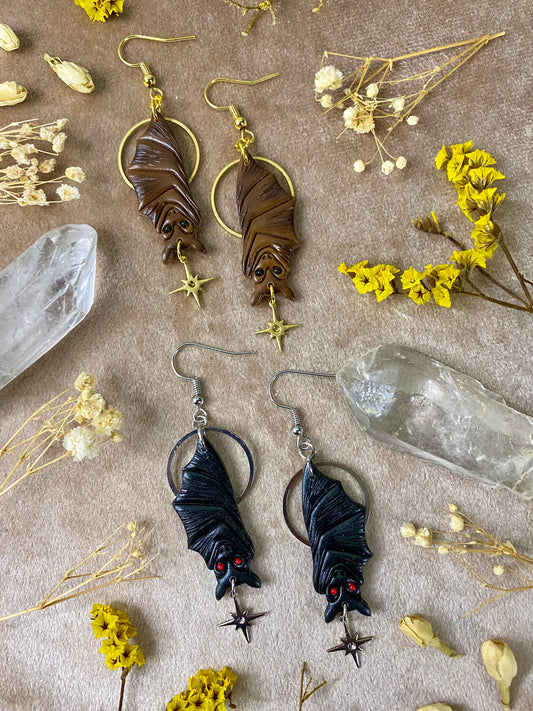 Resting Bat Earrings