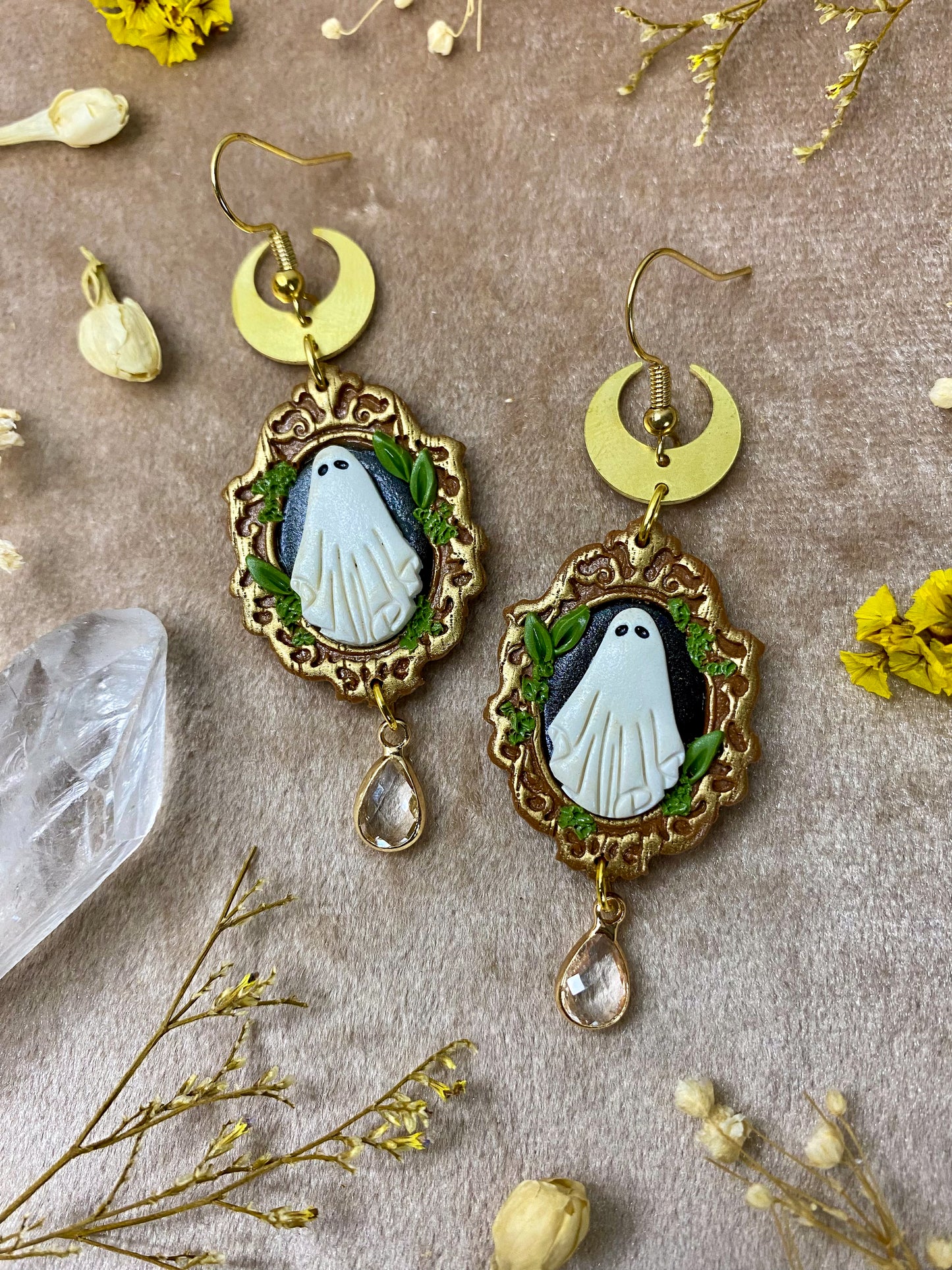 Ghost Cameo Earrings