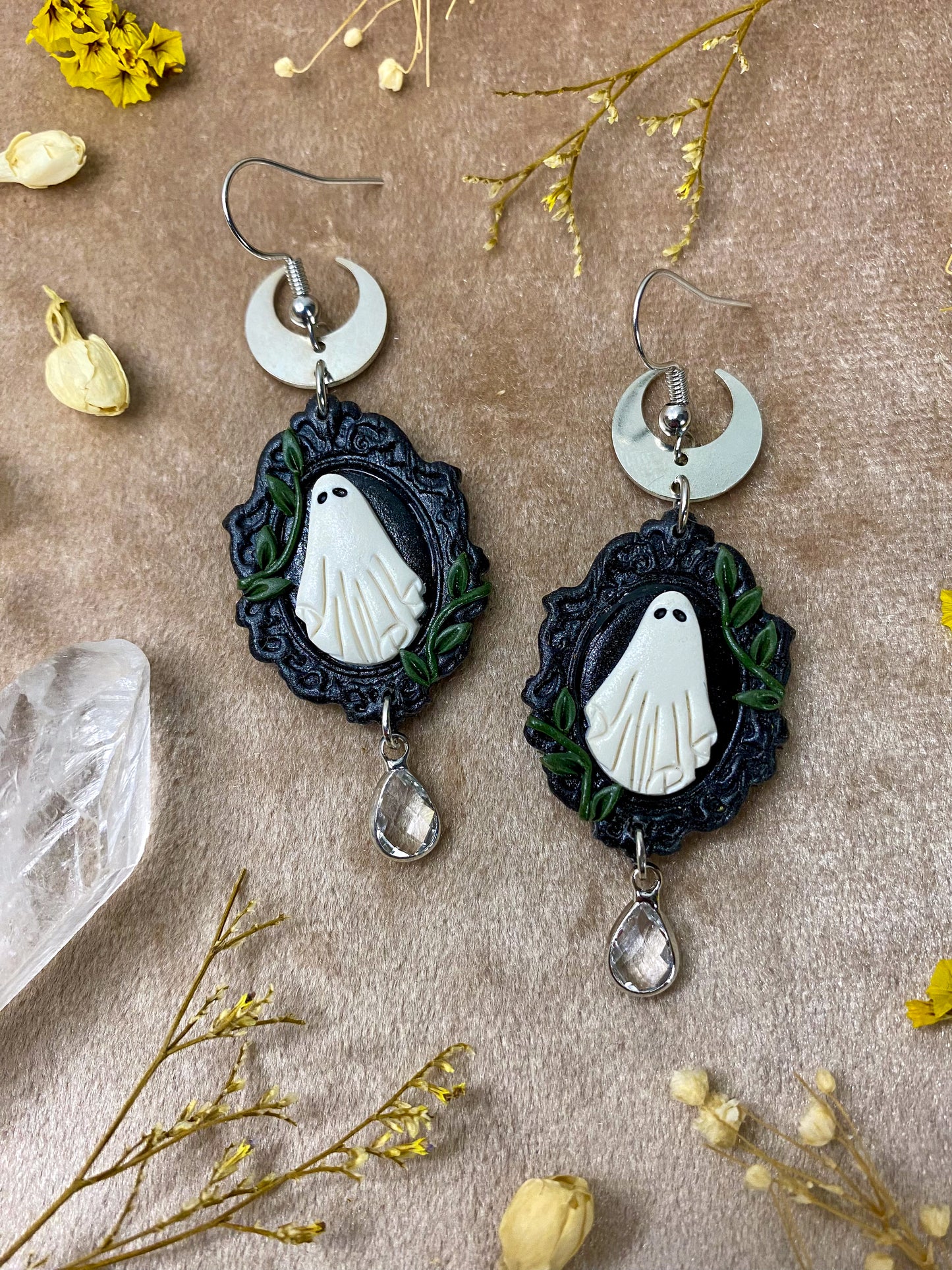 Ghost Cameo Earrings