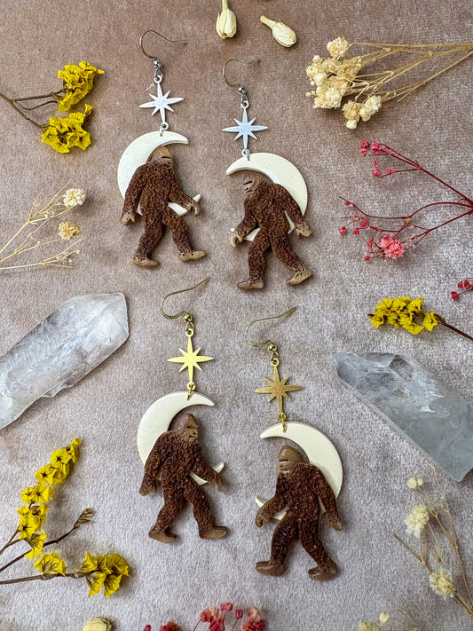 Sasquatch Moon Earrings
