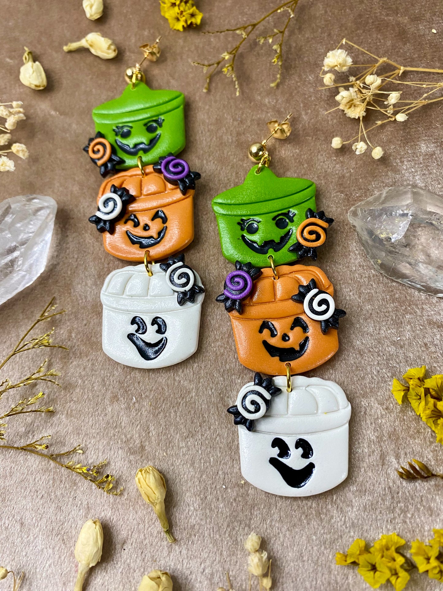 Classic Trick-or-Treat Bucket Earrings