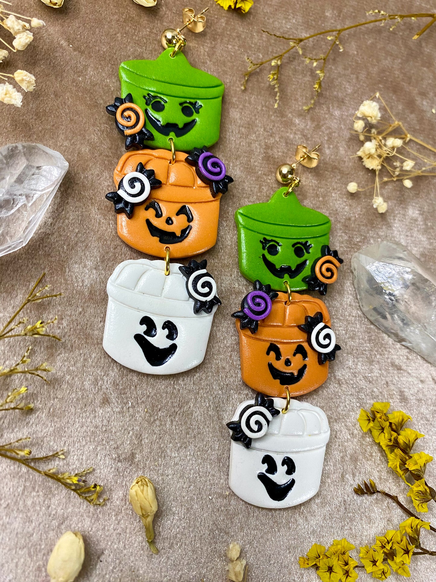 Classic Trick-or-Treat Bucket Earrings