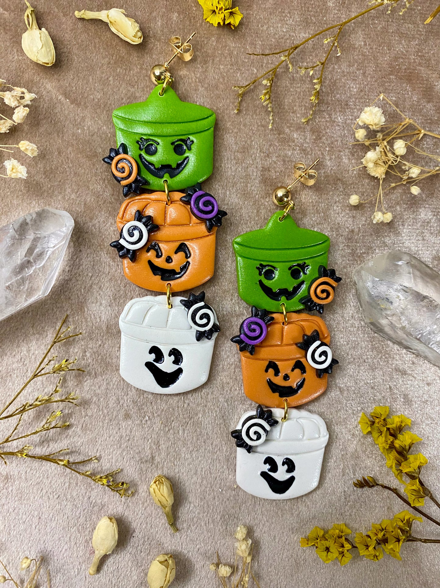 Classic Trick-or-Treat Bucket Earrings