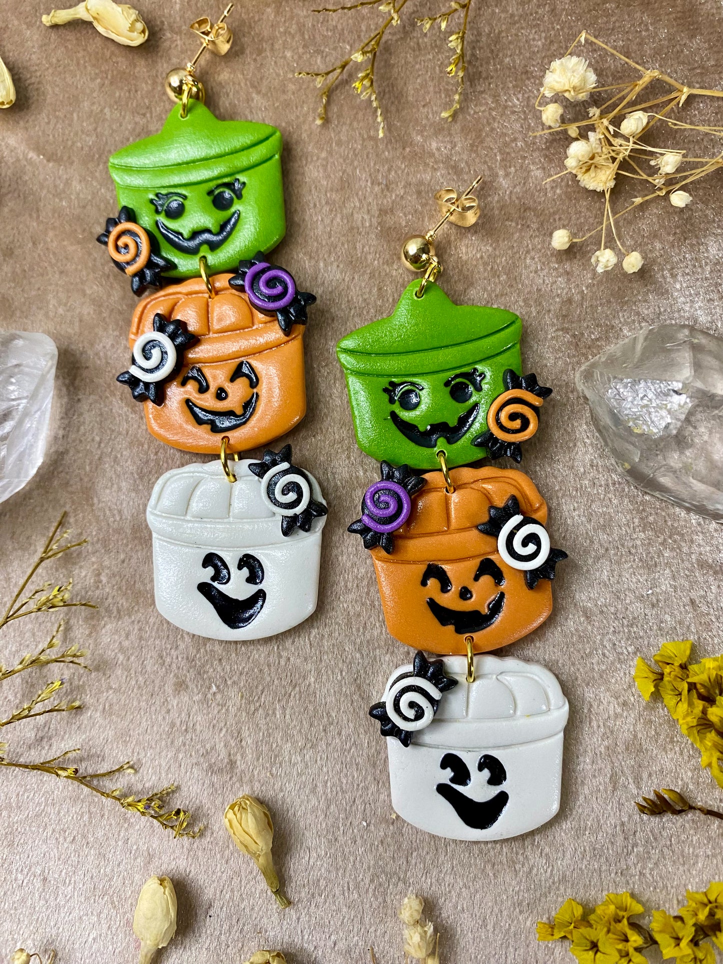 Classic Trick-or-Treat Bucket Earrings