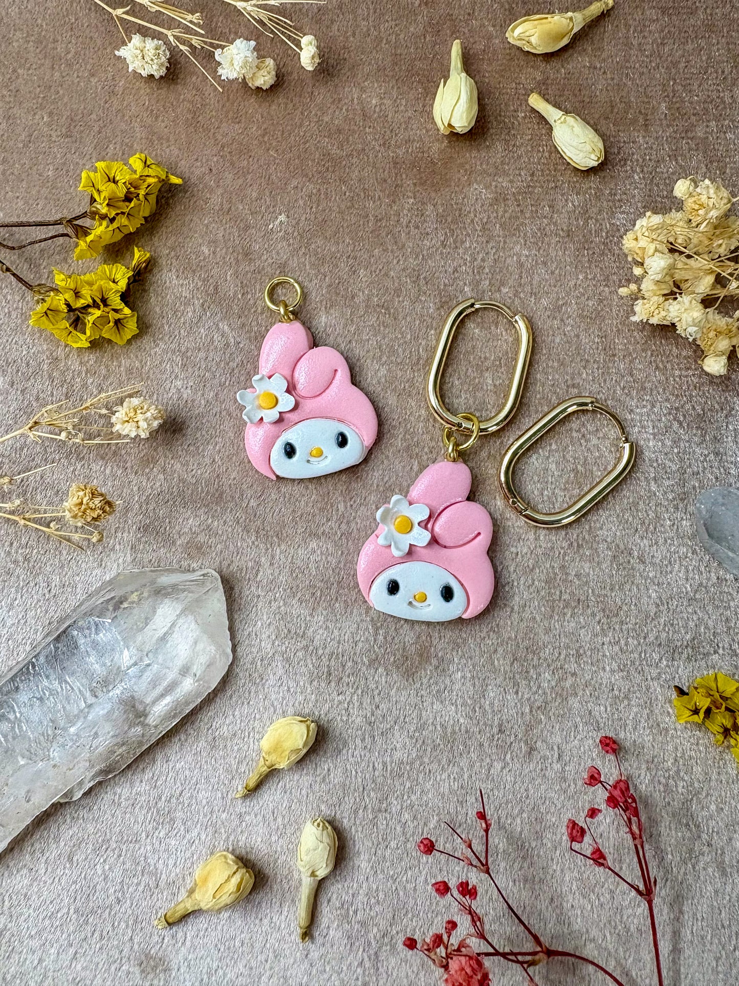 Rabbit with Pink Hat Charm