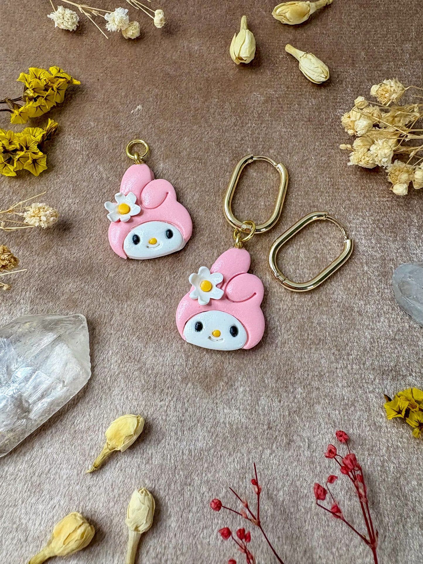 Rabbit with Pink Hat Charm