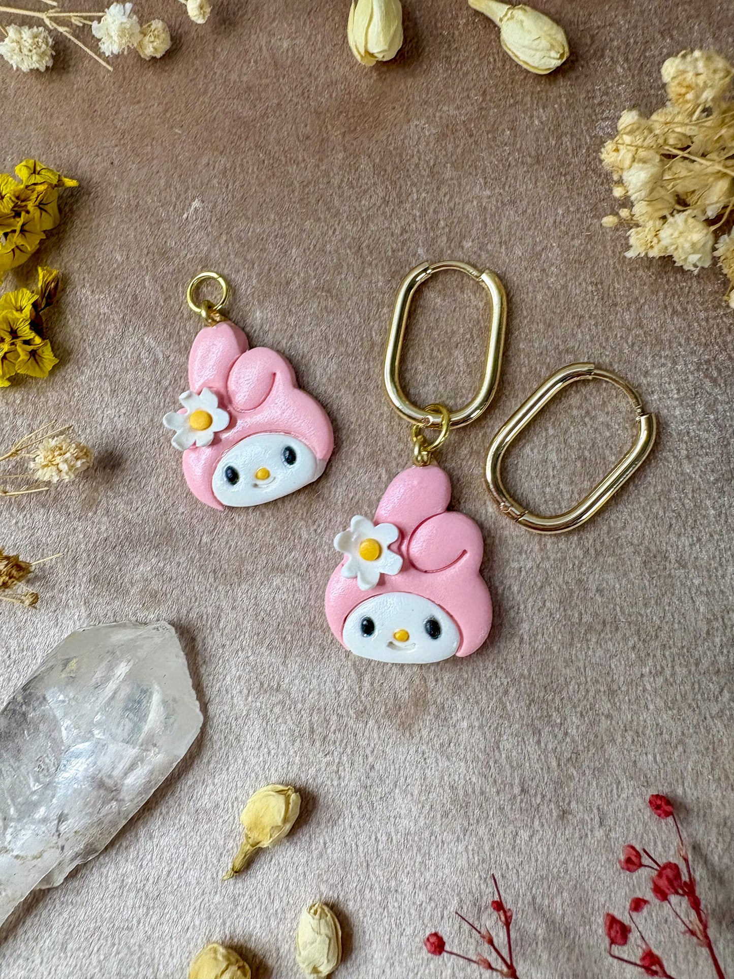 Rabbit with Pink Hat Charm