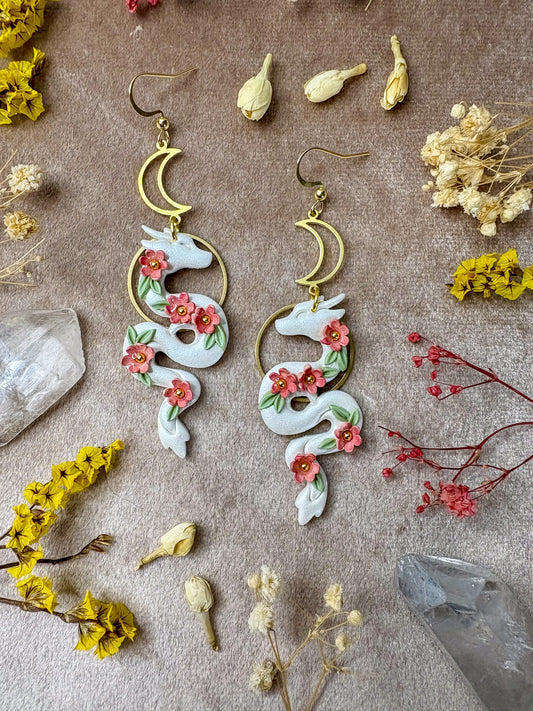 Cherry Blossom Dragon Earrings