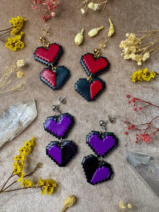 Losing Health Heart Earrings
