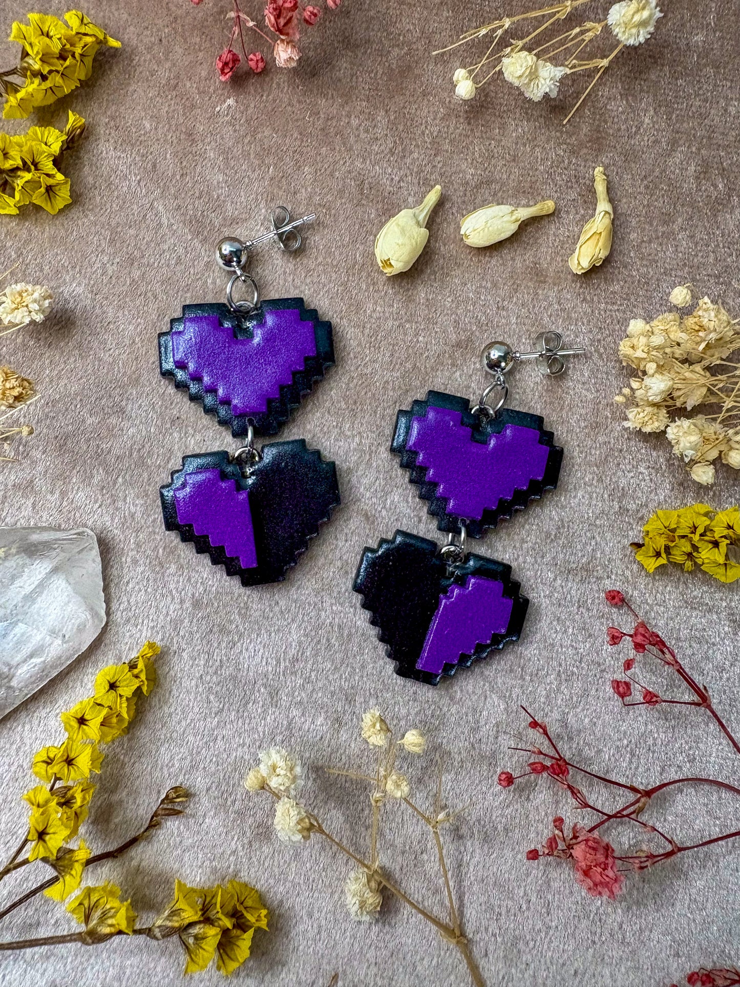 Losing Health Heart Earrings