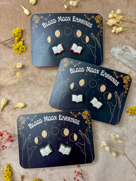 Open Book Stud Earrings