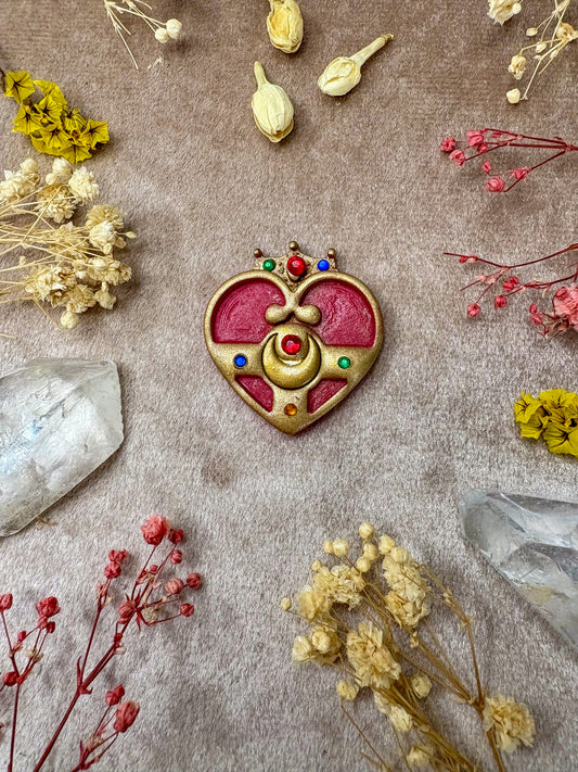 Heart Gem Compact Pin