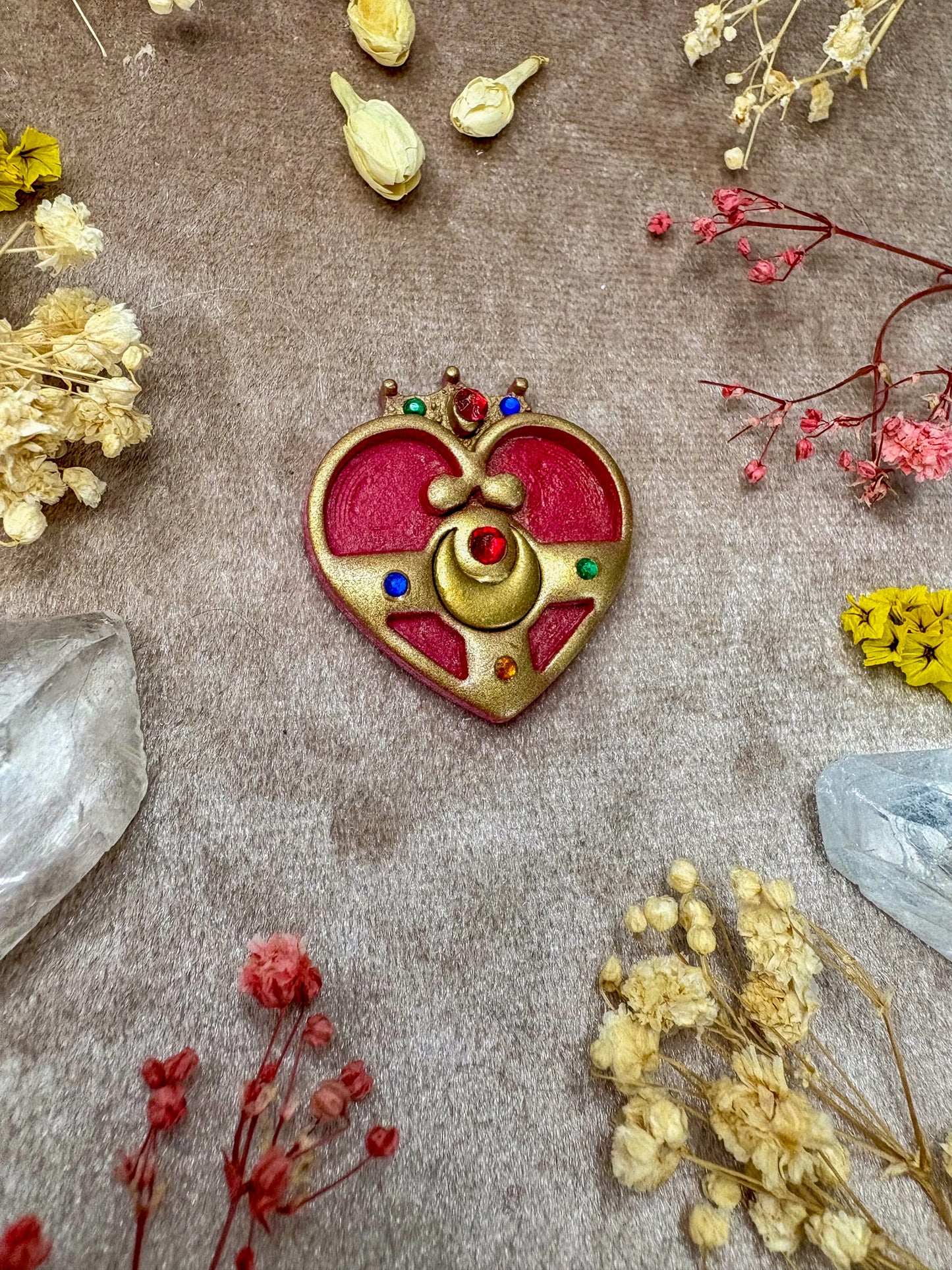Heart Gem Compact Pin