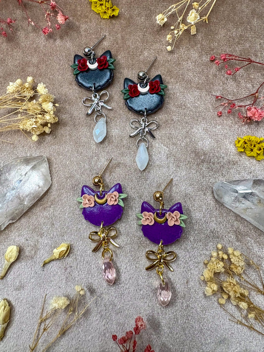 Moon Cat Earrings