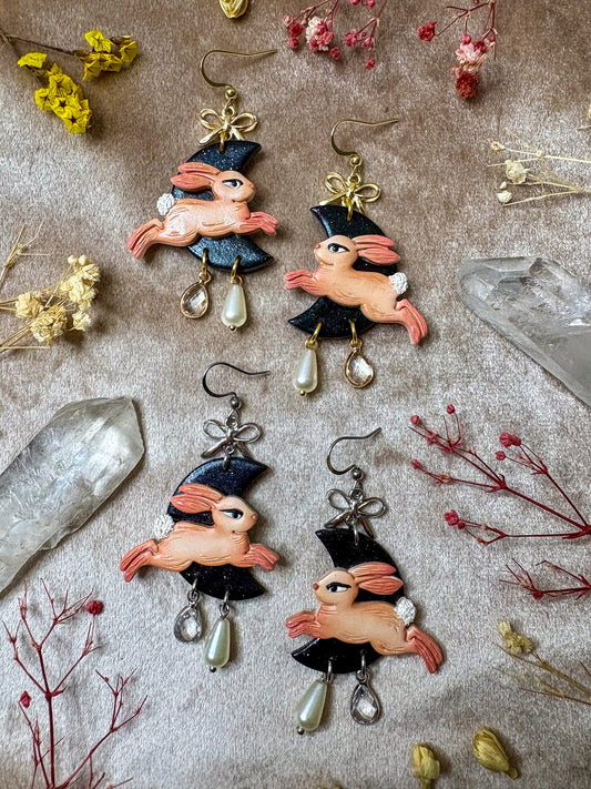 Pastel Bunny Moon Earrings