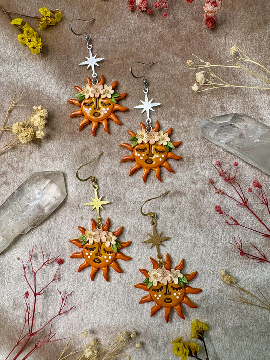 Floral Crown Sun Earrings