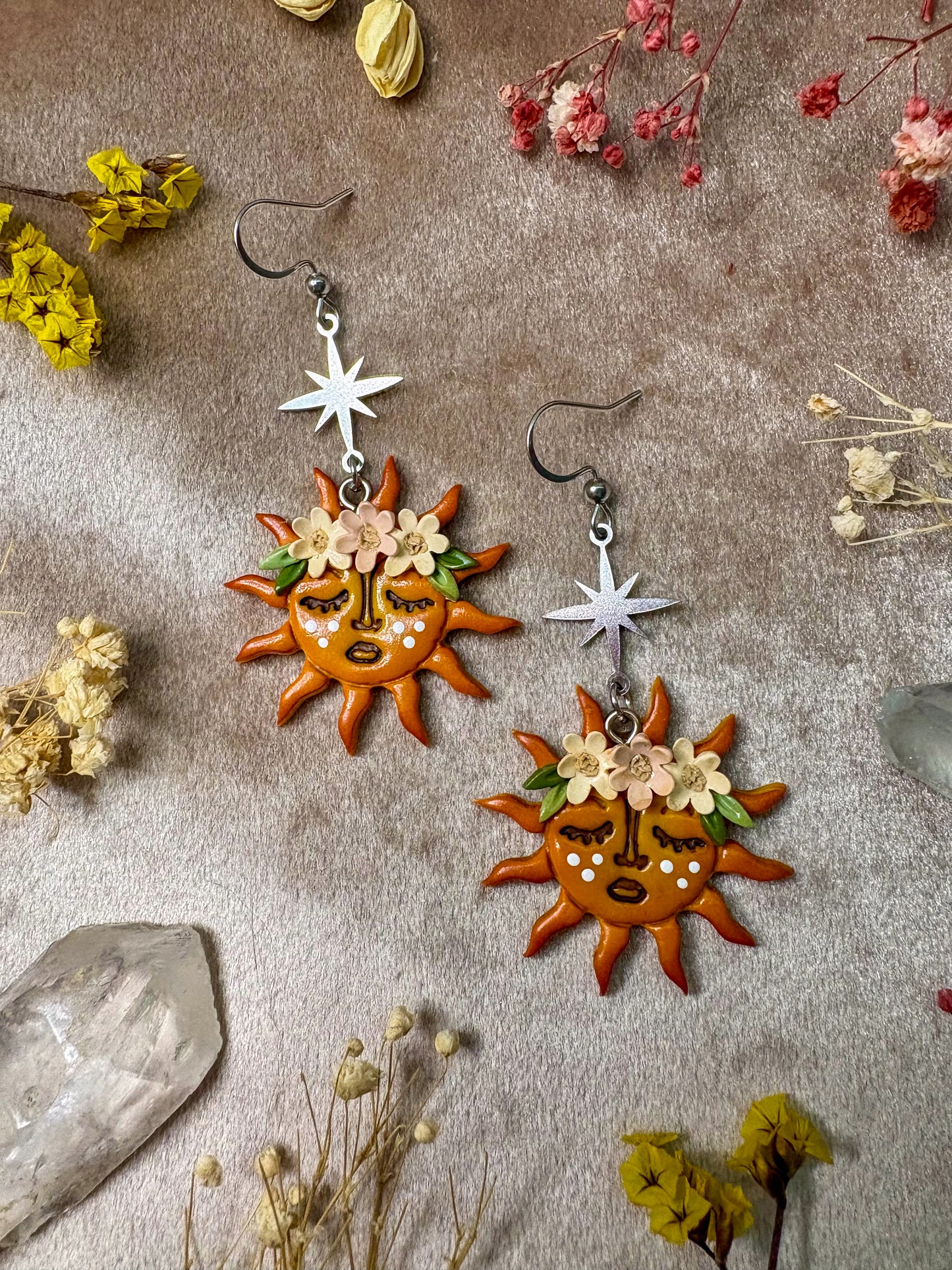 Floral Crown Sun Earrings