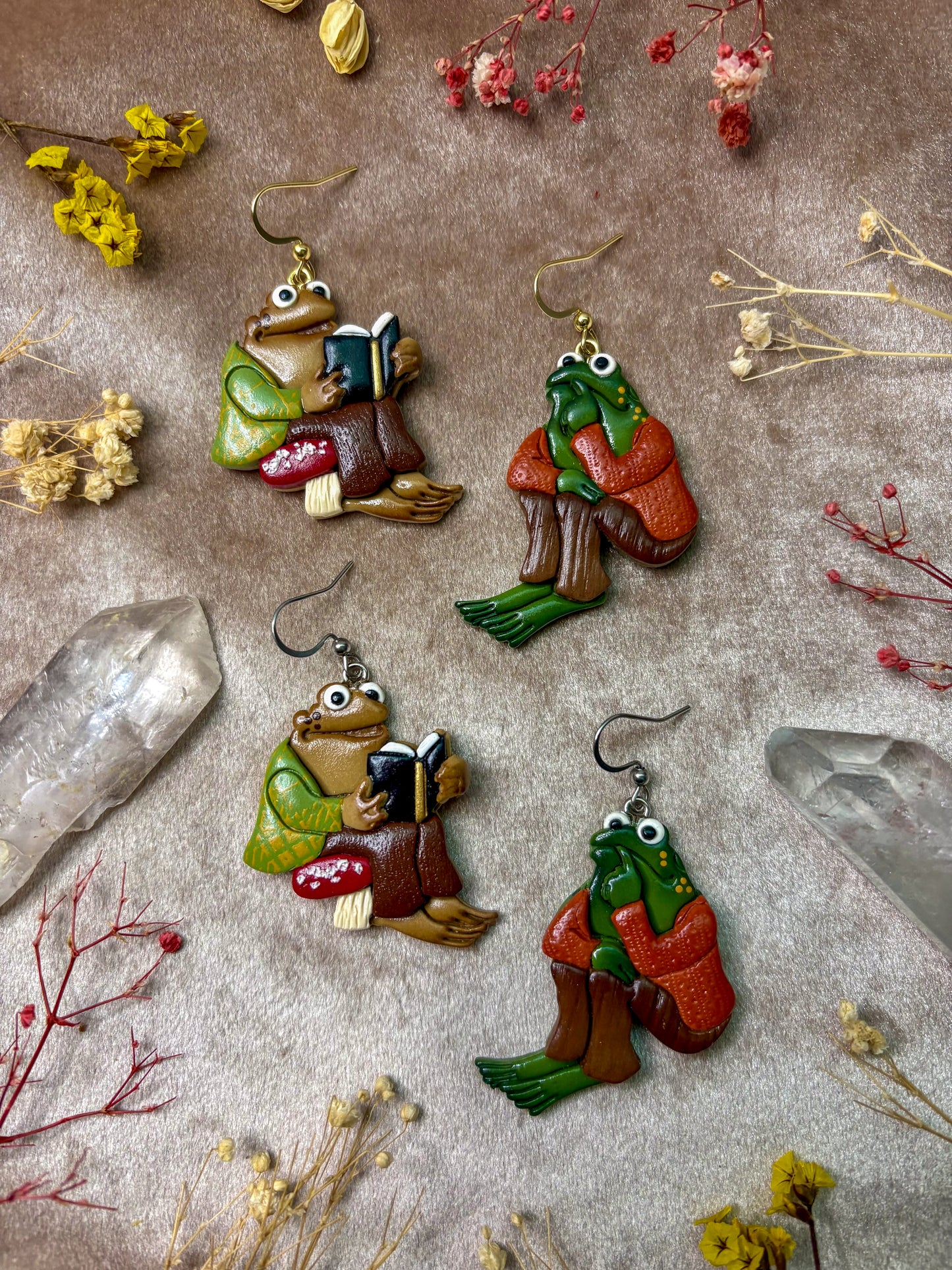 Toad and Frog Earrings