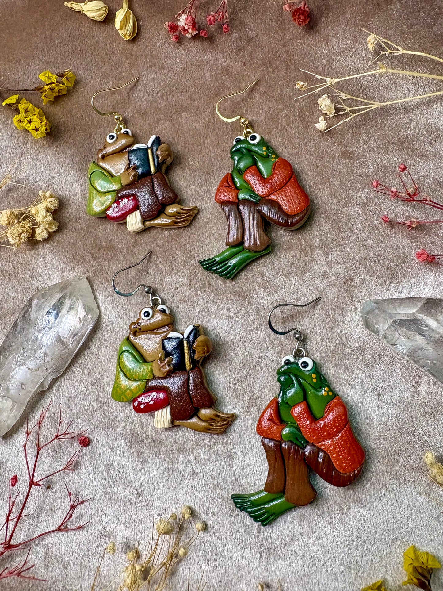 Toad and Frog Earrings