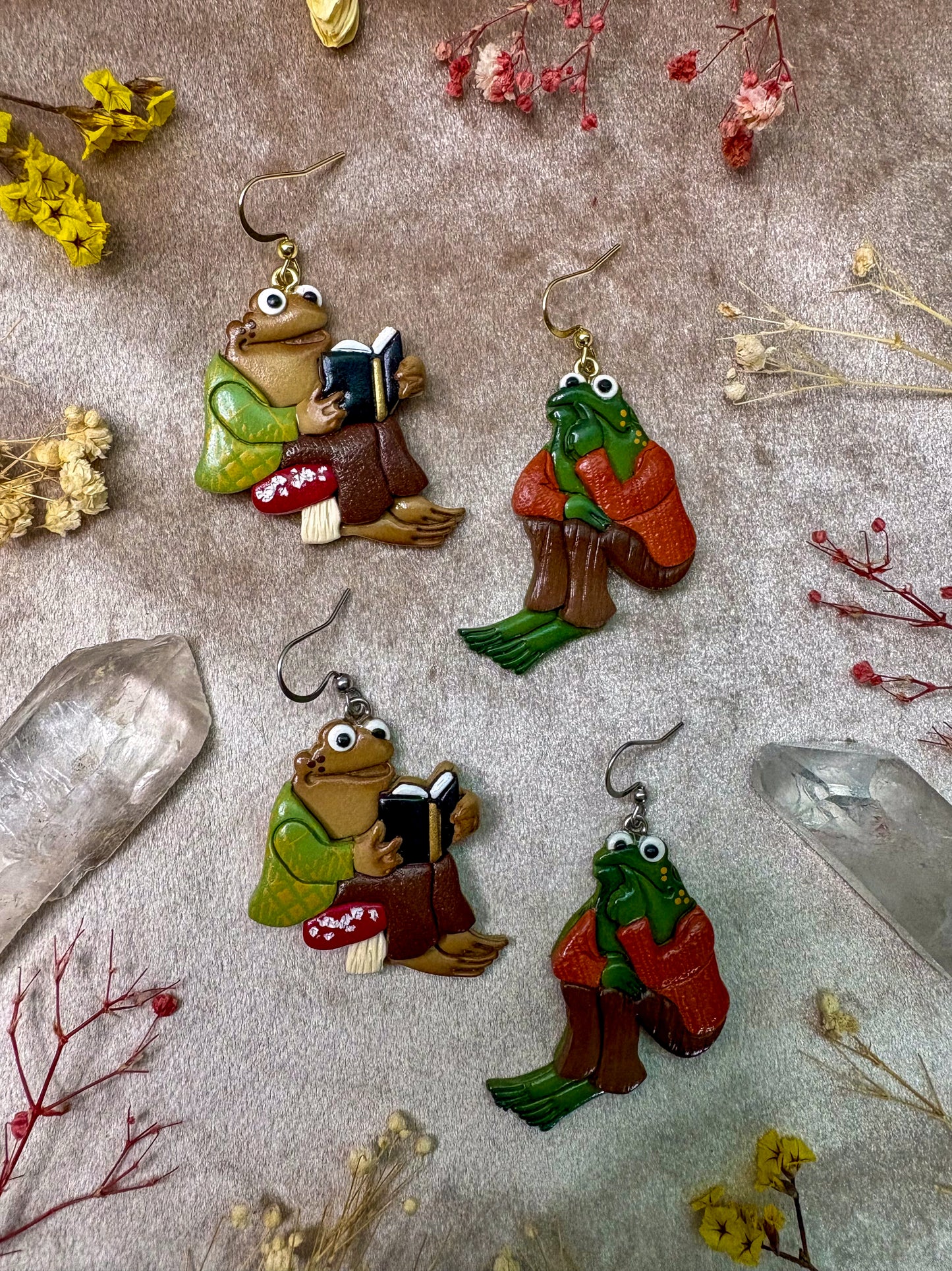 Toad and Frog Earrings