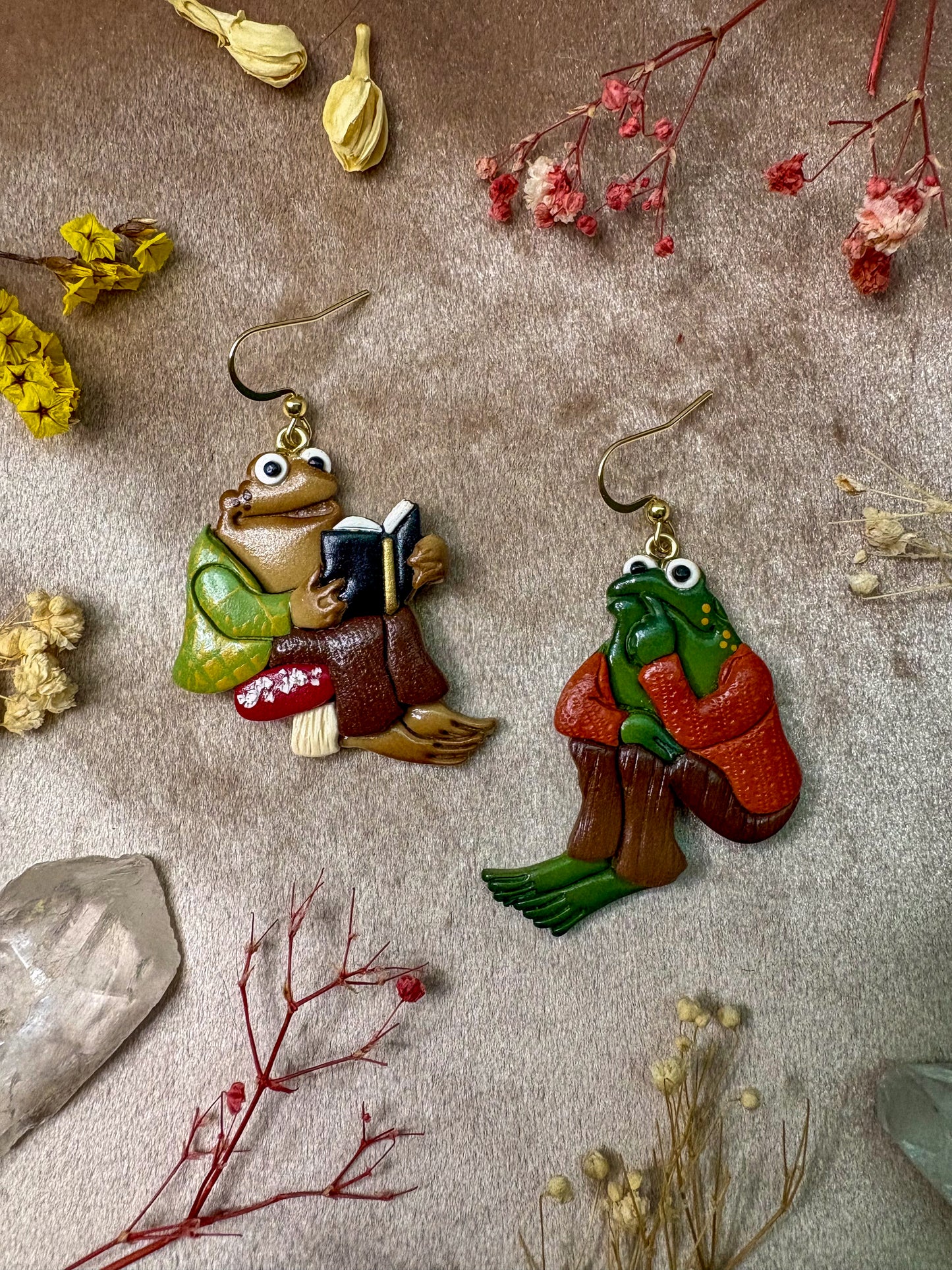 Toad and Frog Earrings