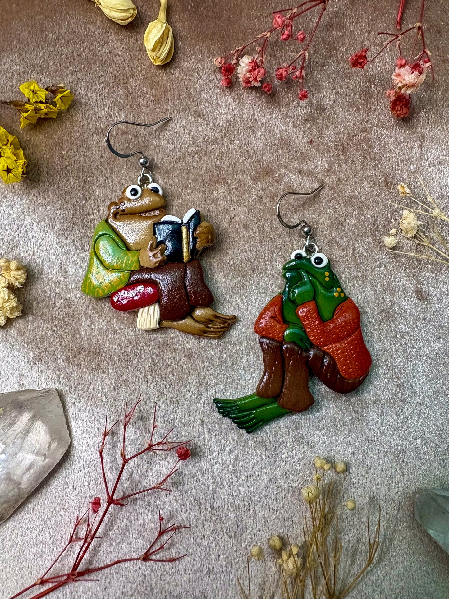 Toad and Frog Earrings