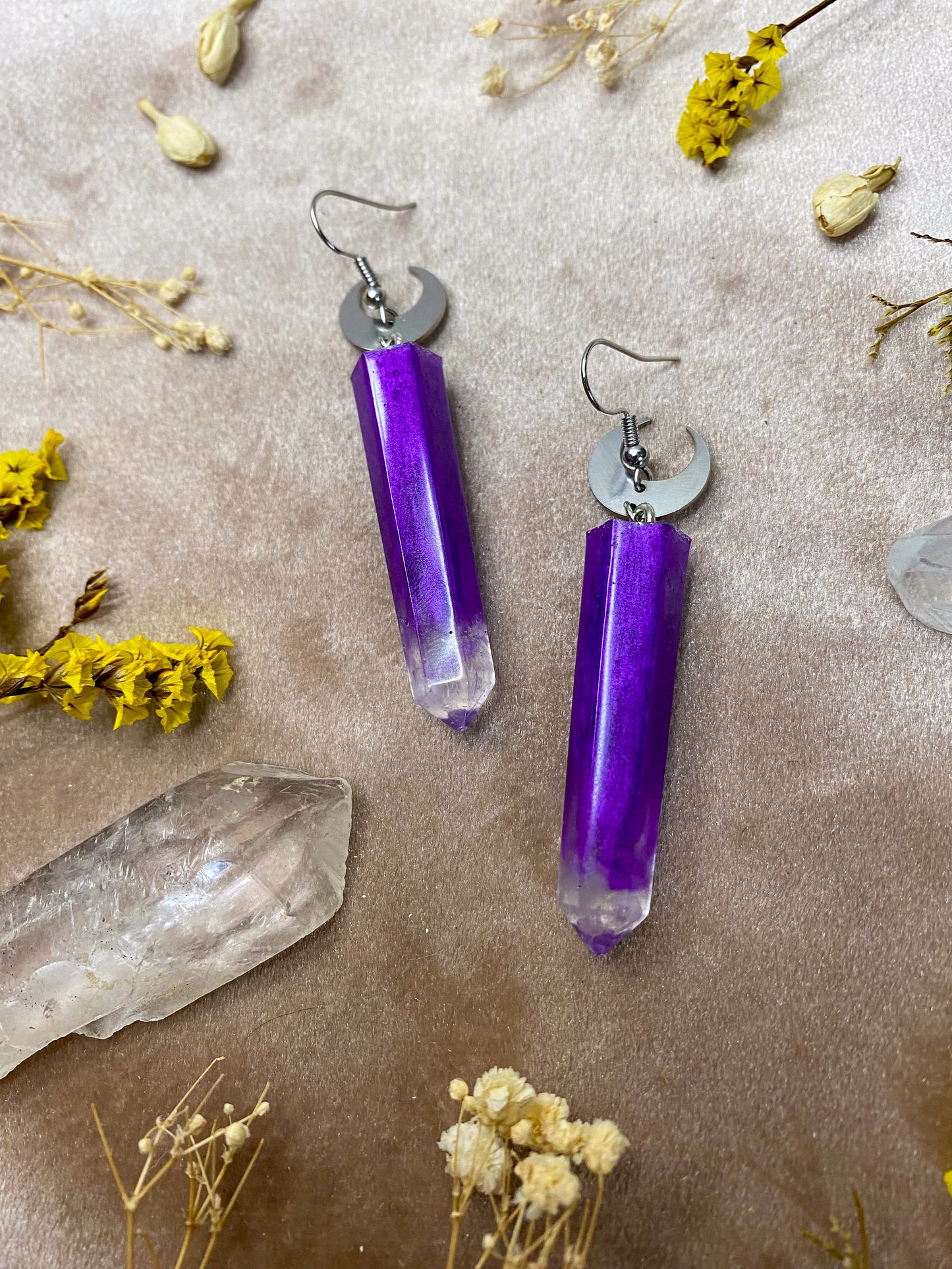 Amethyst Dreams Crystal Earrings (Silver)