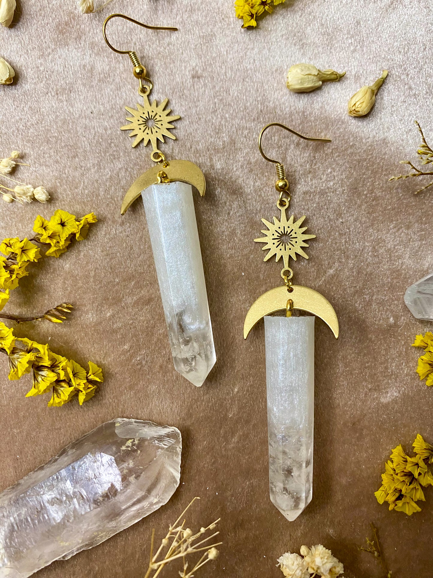 Shimmering Quartz Crystal Earrings