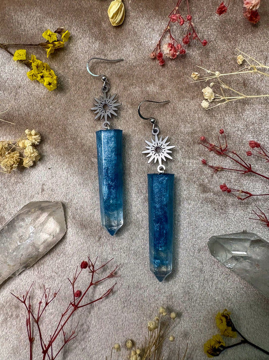 Light Blue Crystal Earrings