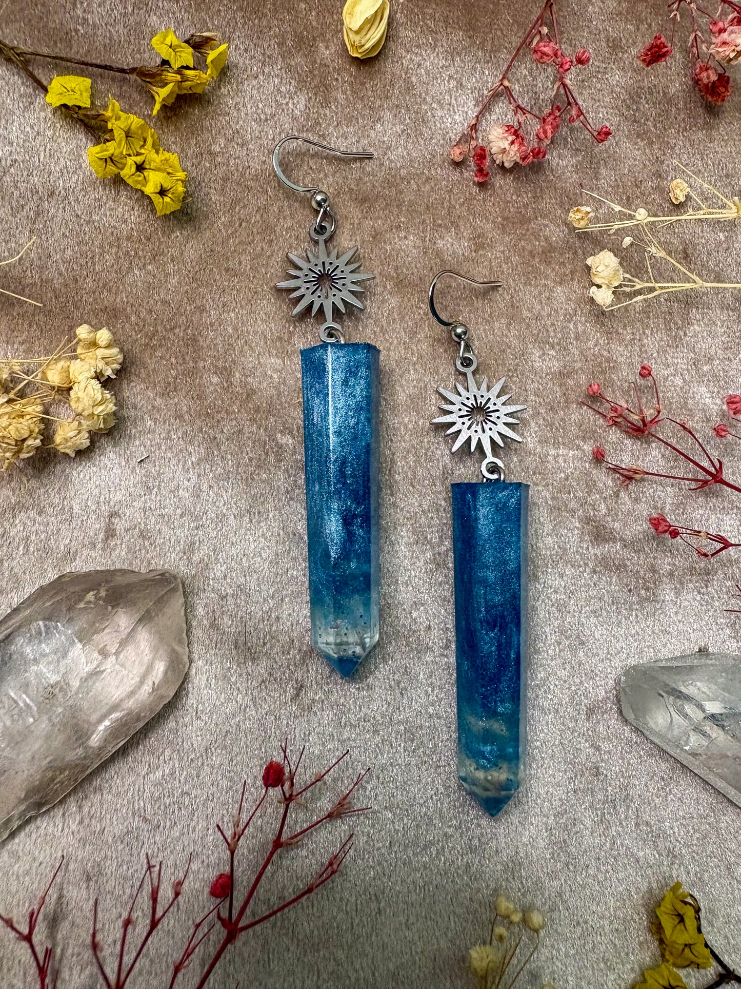 Light Blue Crystal Earrings