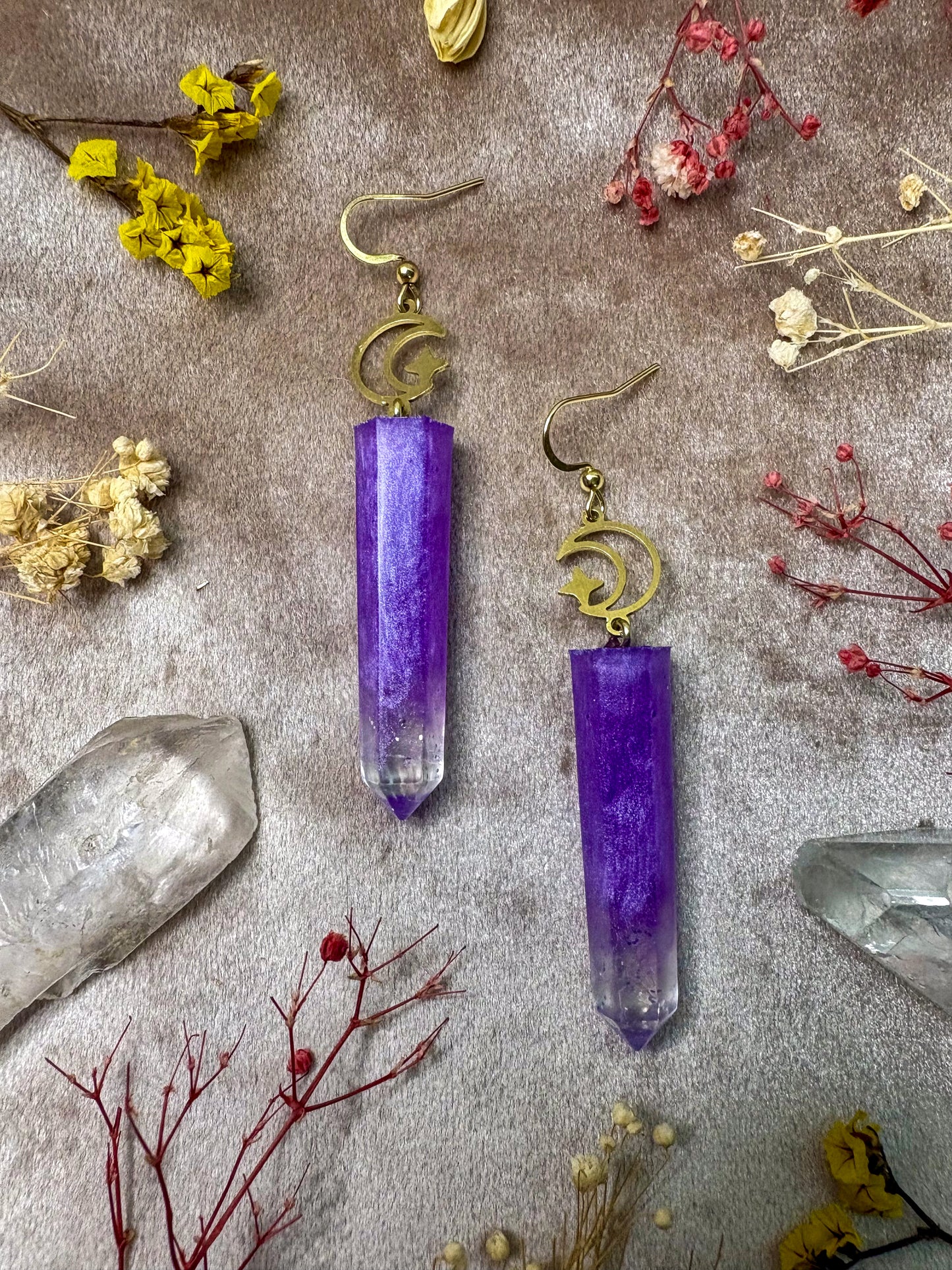 Light Purple Crystal Earrings