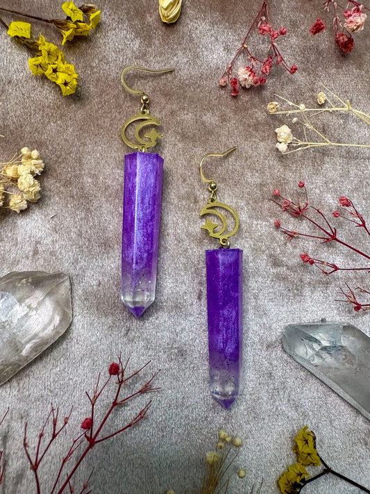 Light Purple Crystal Earrings