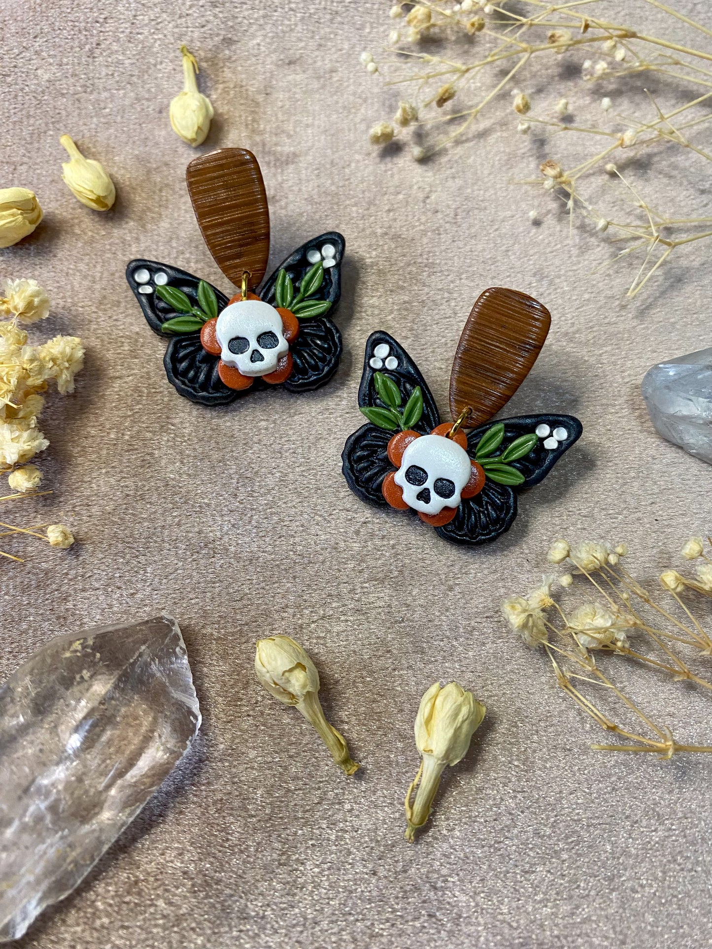 Butterfly Skull Earrings